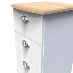 Crowndale Victoria 5 Drawer White Ash and Oak Chest of Drawers - Wilko - thumbnail 6