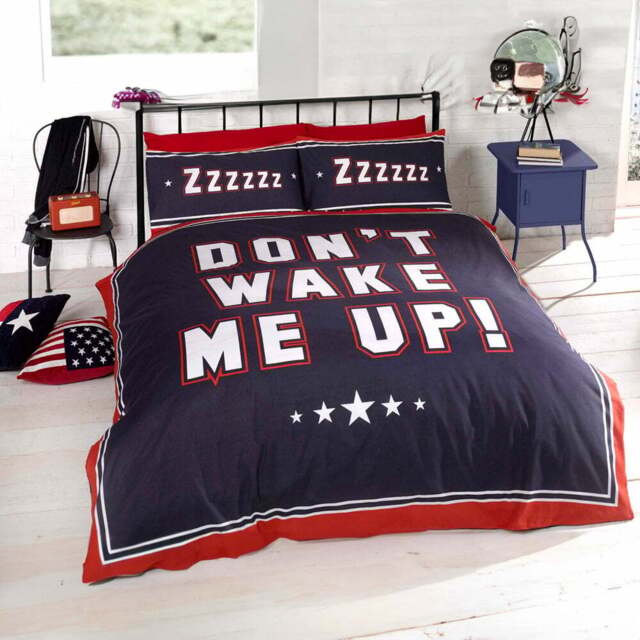 Rapport Home Don't Wake Me Up Single Navy Duvet Cover Set - Multi - Wilko - image 1