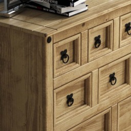 Vida Designs Corona 9 Drawer Pine Merchant Chest of Drawers - Brown - Wilko - thumbnail 5