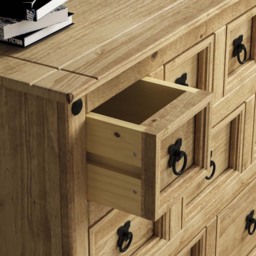 Vida Designs Corona 9 Drawer Pine Merchant Chest of Drawers - Brown - Wilko - thumbnail 6