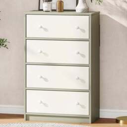 HOMCOM 4 Drawer Grey and White Chest of Drawers - Wilko - thumbnail 1