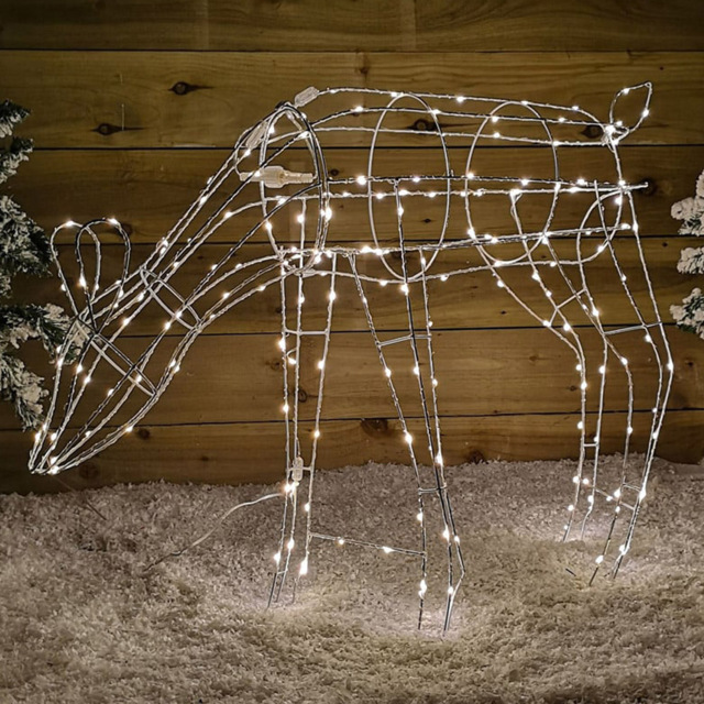 Samuel Alexander Grazing Reindeer LED Outdoor Christmas Decoration 63cm - Size: 63 x 78 x 20cm - White - Wilko - image 1