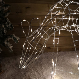 Samuel Alexander Grazing Reindeer LED Outdoor Christmas Decoration 63cm - Size: 63 x 78 x 20cm - White - Wilko - thumbnail 3