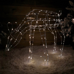 Samuel Alexander Grazing Reindeer LED Outdoor Christmas Decoration 63cm - Size: 63 x 78 x 20cm - White - Wilko - thumbnail 6