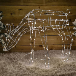 Samuel Alexander Grazing Reindeer LED Outdoor Christmas Decoration 63cm - Size: 63 x 78 x 20cm - White - Wilko