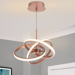 Cosylyte Ridgley 3 Ring Copper Asteroid LED Pendant Light - Size: 40.5 x 39.5 x 15cm - Gold - Wilko - thumbnail 6