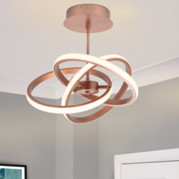 Cosylyte Ridgley 3 Ring Copper Asteroid LED Pendant Light - Size: 40.5 x 39.5 x 15cm - Gold - Wilko - thumbnail 3