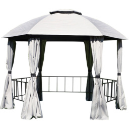 Glendale 1.75m Big Hex Grey Garden Gazebo - Size: 2 x 2m - Wilko - thumbnail 3