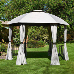 Glendale 1.75m Big Hex Grey Garden Gazebo - Size: 2 x 2m - Wilko