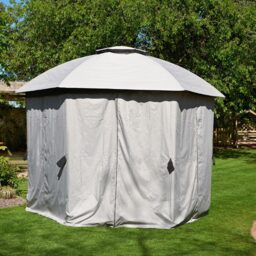 Glendale 1.75m Big Hex Grey Garden Gazebo - Size: 2 x 2m - Wilko - thumbnail 4