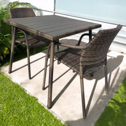 Furniture One 2 Seater Rattan Stackable Garden Dining Set - Brown - Wilko