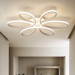 Living and Home 23 inch White 6 Light Petal Shaped LED Ceiling Light with Remote - Size: 10 x 58 x 58cm - Wilko - thumbnail 3
