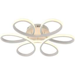 Living and Home 23 inch White 6 Light Petal Shaped LED Ceiling Light with Remote - Size: 10 x 58 x 58cm - Wilko - thumbnail 1