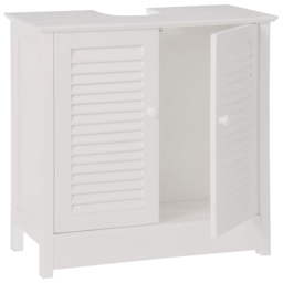 Premier Housewares White Wood Under-Sink Bathroom Cabinet - Size: 60 x 30 x 60cm - Wilko - thumbnail 5