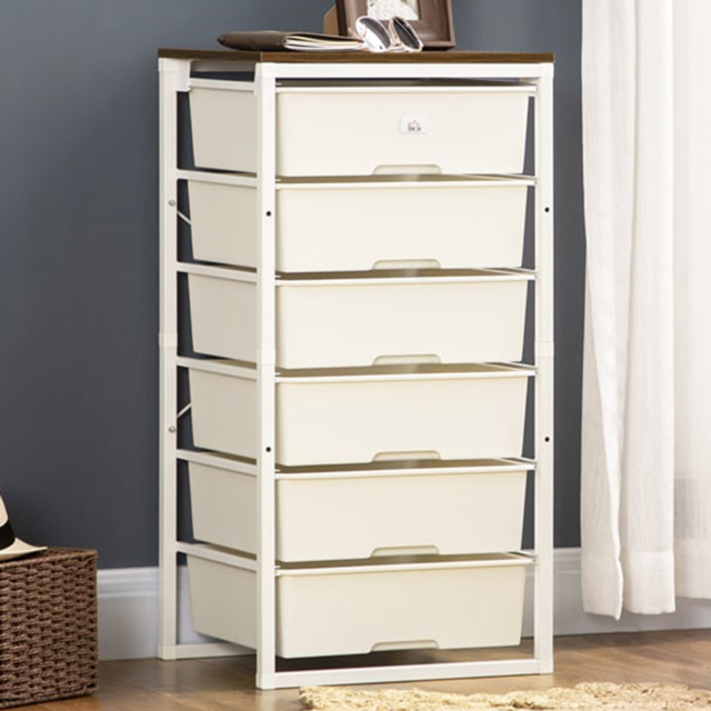 Portland White 6 Drawer Storage Cabinet - Size: 41.5 x 33 x 82cm - Wilko - image 1