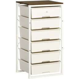 Portland White 6 Drawer Storage Cabinet - Size: 41.5 x 33 x 82cm - Wilko - thumbnail 3