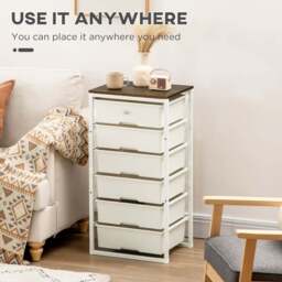 Portland White 6 Drawer Storage Cabinet - Size: 41.5 x 33 x 82cm - Wilko - thumbnail 6