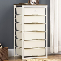 Portland White 6 Drawer Storage Cabinet - Size: 41.5 x 33 x 82cm - Wilko - thumbnail 1