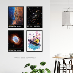 Artery8 NASA James Webb Space Telescope Southern Ring Carina Nebula Wall Art Print 30 x 41cm 4 Pack - Size: 40.5 x 30.5 x 0.3cm - Multi - Wilko - thumbnail 4