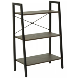Premier Housewares Bradbury 3 Shelf Dark Oak Veneer Ladder Bookshelf - Brown - Interiors by Premier - Wilko - thumbnail 3