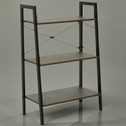 Premier Housewares Bradbury 3 Shelf Dark Oak Veneer Ladder Bookshelf - Brown - Interiors by Premier - Wilko