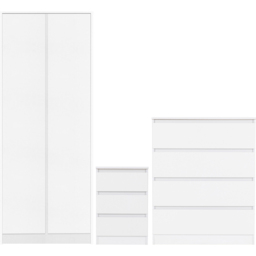 Seconique Malvern White 3 Piece Bedroom Furniture Set - Wilko - thumbnail 3