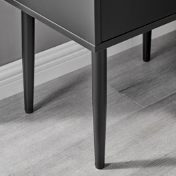 Furniturebox Tyler 2 Drawer Black and Gold Small Bedside Table - Wilko - thumbnail 6
