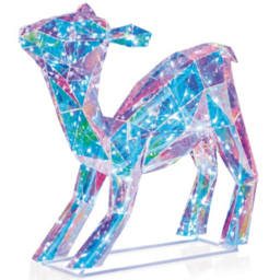 Samuel Alexander 100 White LED Standing Iridescent Fawn Christmas Decoration 40cm - Size: 38 x 27 x 40cm - Wilko - thumbnail 3