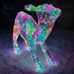 Samuel Alexander 100 White LED Standing Iridescent Fawn Christmas Decoration 40cm - Size: 38 x 27 x 40cm - Wilko - thumbnail 1