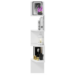 Decorotika Desaldo 4 Shelf White Corner Wall Mounted Shelving Unit - Size: 155.2 x 29.6 x 29.6cm - Wilko - thumbnail 5