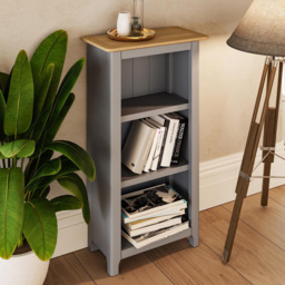 FWStyle Taberno 3 Shelf Dove Grey and Oak Bookcase - Wilko - thumbnail 6