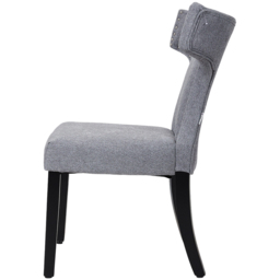Living and Home Set of 2 Grey Linen Upholstered Dining Chairs - Cream - Wilko - thumbnail 5