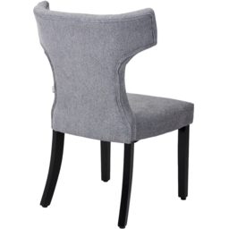 Living and Home Set of 2 Grey Linen Upholstered Dining Chairs - Cream - Wilko - thumbnail 4