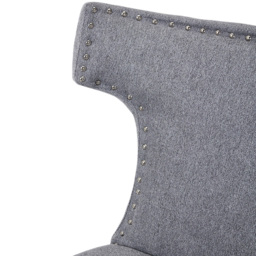 Living and Home Set of 2 Grey Linen Upholstered Dining Chairs - Cream - Wilko - thumbnail 6