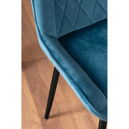 Furniturebox Solo Cesano 6 Seater Dining Set Brown Blue and Black - Wilko - thumbnail 7