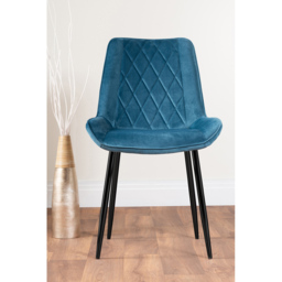 Furniturebox Solo Cesano 6 Seater Dining Set Brown Blue and Black - Wilko - thumbnail 5