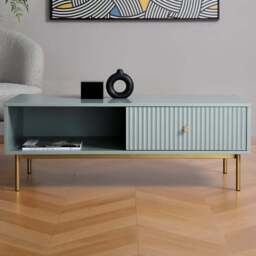 Devon Single Drawer Single Shelf Sage Coffee Table - Green - Home Garden Direct - Wilko