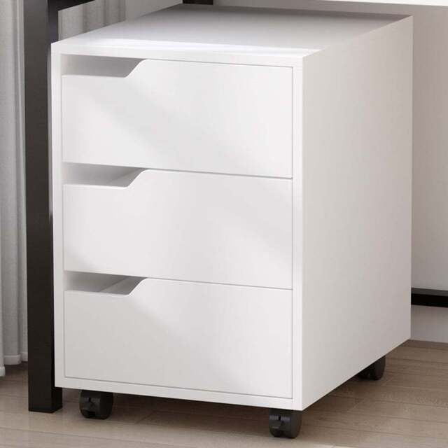 Portland 3 Drawer White File Cabinet with Wheels - Size: 3 Drawers - Wilko - image 1