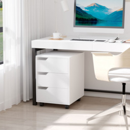 Portland 3 Drawer White File Cabinet with Wheels - Size: 3 Drawers - Wilko - thumbnail 5