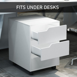 Portland 3 Drawer White File Cabinet with Wheels - Size: 3 Drawers - Wilko - thumbnail 7