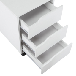 Portland 3 Drawer White File Cabinet with Wheels - Size: 3 Drawers - Wilko - thumbnail 4