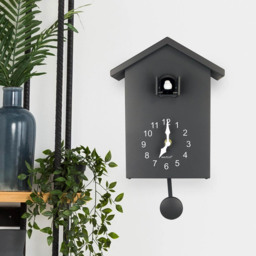 Walplus Grey Cuckoo Window Clock with Removable Pendulum 25cm - Size: 25 x 10 x 2cm - Wilko - thumbnail 3