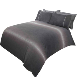 Rapport Home Diamante Double Grey Teddy Fleece Duvet Cover Set - Silver - Wilko - thumbnail 3