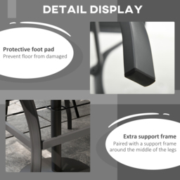 Outsunny 4 Seater Slatted Metal Plate Top Garden Dining Table Dark Grey - Size: 101 x 10 x 102cm - Wilko - thumbnail 7