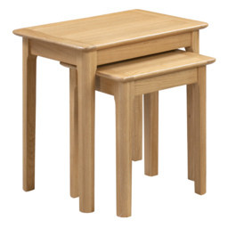 Julian Bowen Cotswold Oak and Veener Nest of Tables Set of 2 - Size: 34 x 49 x 49cm - Brown - Wilko - thumbnail 3