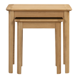 Julian Bowen Cotswold Oak and Veener Nest of Tables Set of 2 - Size: 34 x 49 x 49cm - Brown - Wilko - thumbnail 4