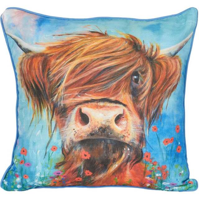 Julia Pankhurst Highland Cow Cushion 45 x 45cm - Wilko - image 1