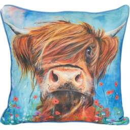 Julia Pankhurst Highland Cow Cushion 45 x 45cm - Wilko