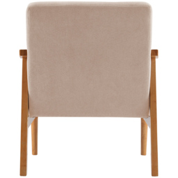 Living and Home Wood Upholstered Armchair - Size: Single - Cream - Wilko - thumbnail 5