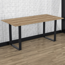 Antibes 6 Seater Wood Effect Dining Table Black - Brown - LPD Home - Wilko